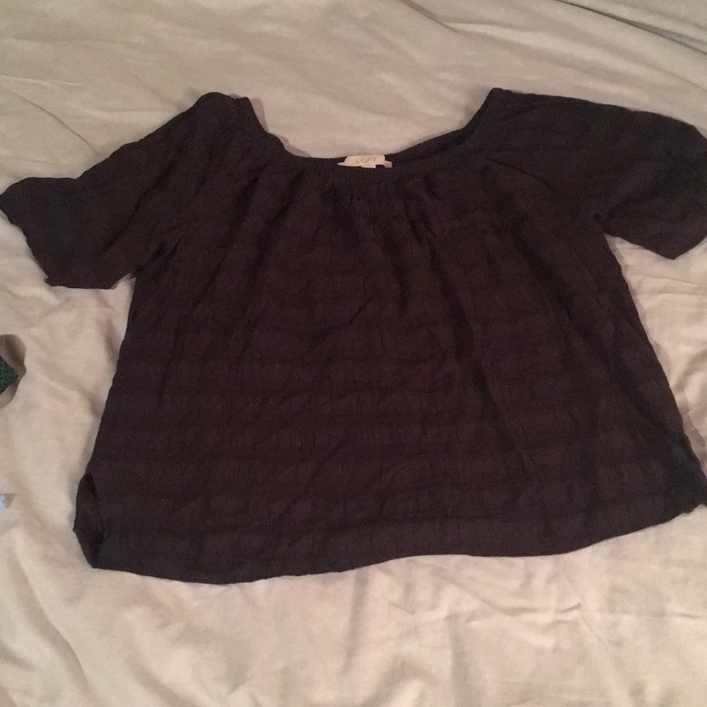 Loft textured off the shoulder top size S